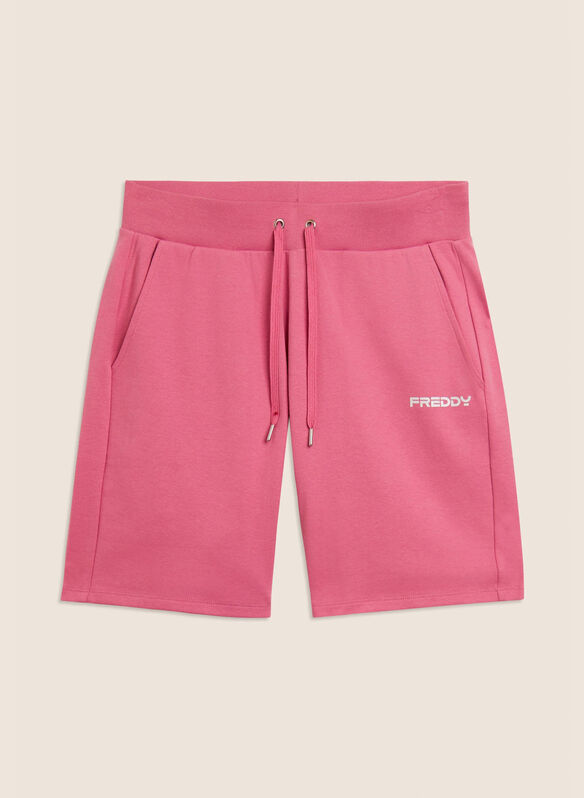 SHORT CORTI CON PICCOLO LOGO IN GLITTER, P47 FRAGOLA, medium