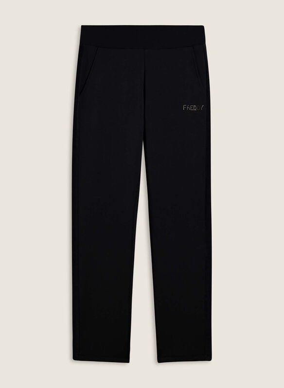 PANTALONE CON INSERTO IN VELLUTO, N BLK, medium