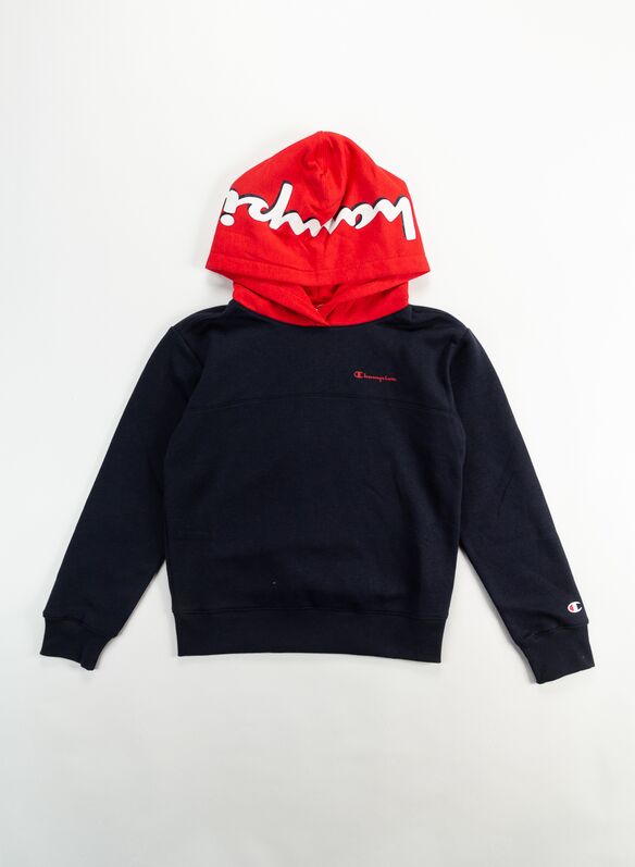 FELPA CON CAPPUCCIO RAGAZZA, BS501NVYRED, medium