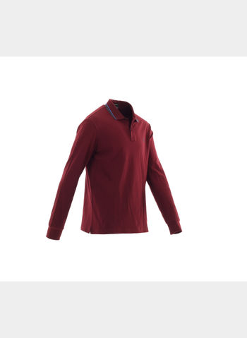 POLO COLLO RIGATO PIQUET STRETCH UOMO, 3232BORDO, small