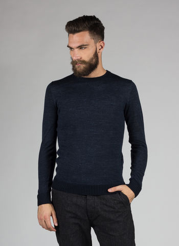 MAGLIONE GIROCOLLO IN MISTO LANA, 7055NVY, small