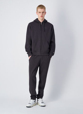 FELPA FULL ZIP CON RICAMO LOGO, ANTRACITE, small