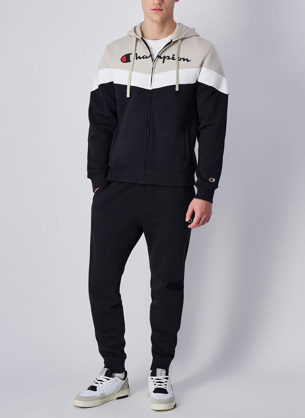 TUTA FULL ZIP LOGO, ES057 GREYBLK, large