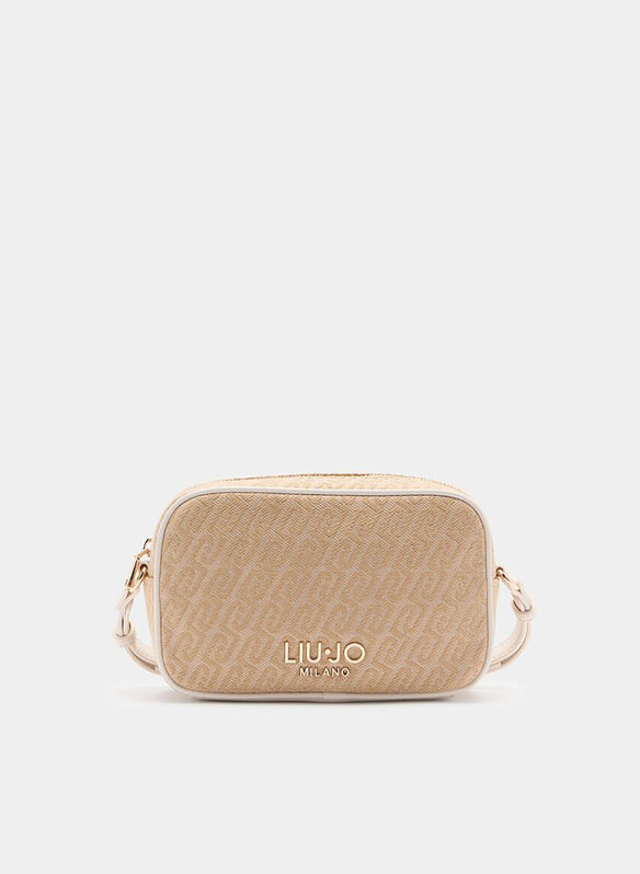 BORSA A TRACOLLA PICCOLA JACQUARD, 00005 NATURAL, medium