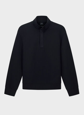 FELPA HALF ZIP CON COLLO ALTO, UC001 BLK, small