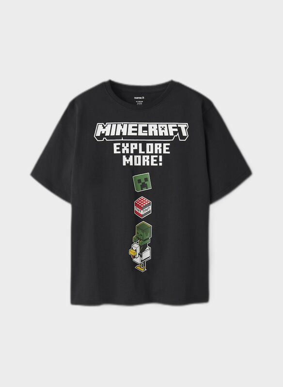 T-SHIRT MINECRAFT RAGAZZO, BLACK, medium