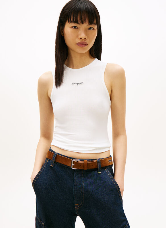 CANOTTA LYCRA LABEL, YBL WHT, medium