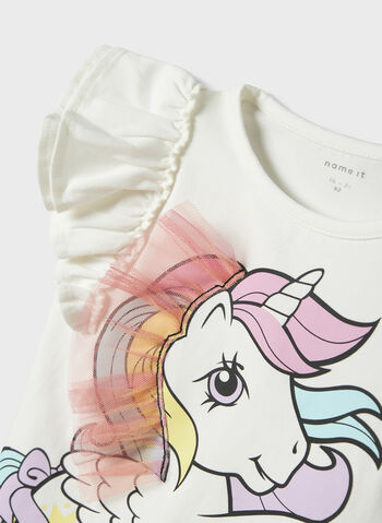 T-SHIRT STAMPA UNICORNO BAMBINA, CLOUD DANCER, small