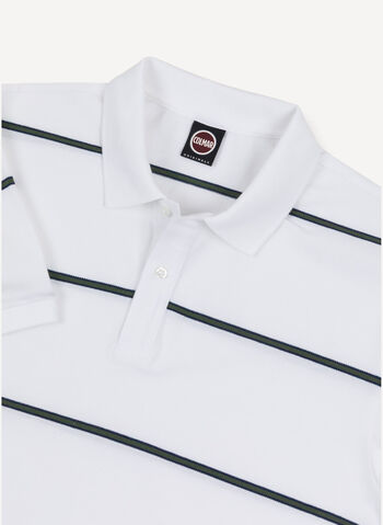 POLO IN PIQU&Eacute; A RIGHE, 01 WHT, small