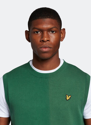 GILET IN MAGLIA CON LOGO, W510 GREEN, small