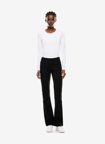 LEGGINGS BOOTCUT CORE LADY IN JERSEY DI COTONE STRETCH, UC001 BLK, small