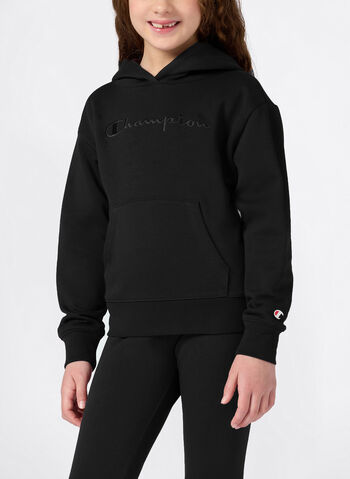 FELPA CON LOGO RICAMATO RAGAZZA, KK001 BLK, small