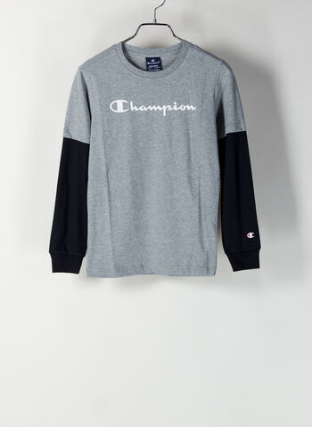 T-SHIRT LOGO RAGAZZO, EM006GREYBLK, small