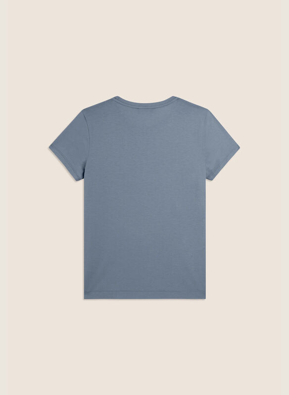 T-SHIRT LOGO IN STRASS, C57 CELESTE, medium