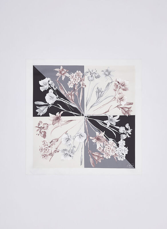 FOULAR FLOWERS, 22222 BLK, medium