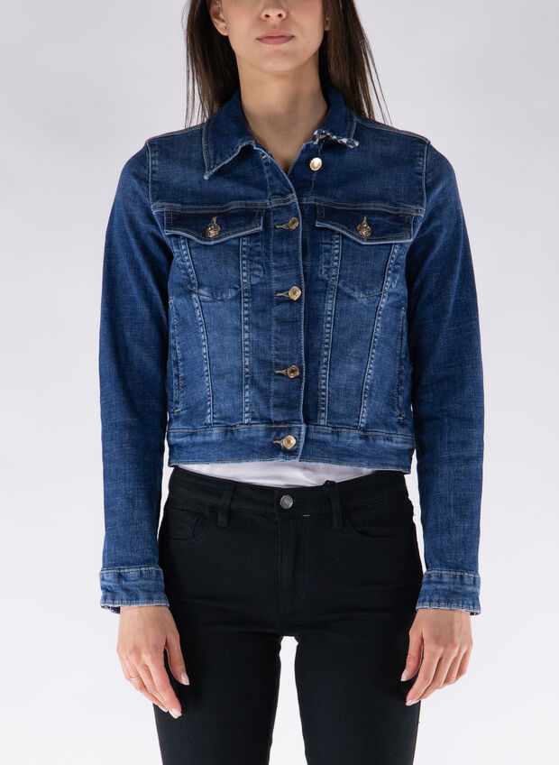 GIACCA IN JEANS INSERTO ANIMALIER, ETSH DENIM, large