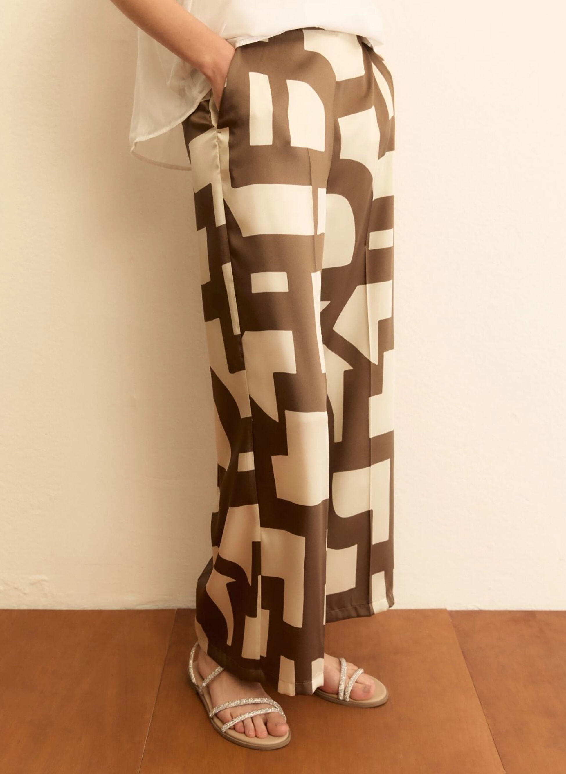 PANTALONE IN TWILL STAMPATO