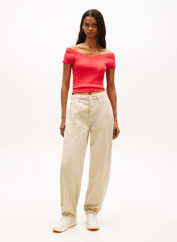 T-SHIRT A COSTE CON SPALLE SCOPERTE, XK3 RED, medium