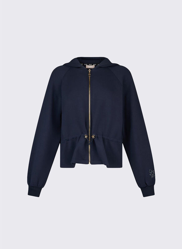 FELPA IN SCUBA CON ZIP E CAPPUCCIO, 93924 NVY, medium