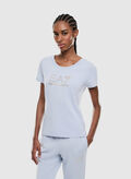T-SHIRT LOGO STRASS, U9309 CELESTE, thumb