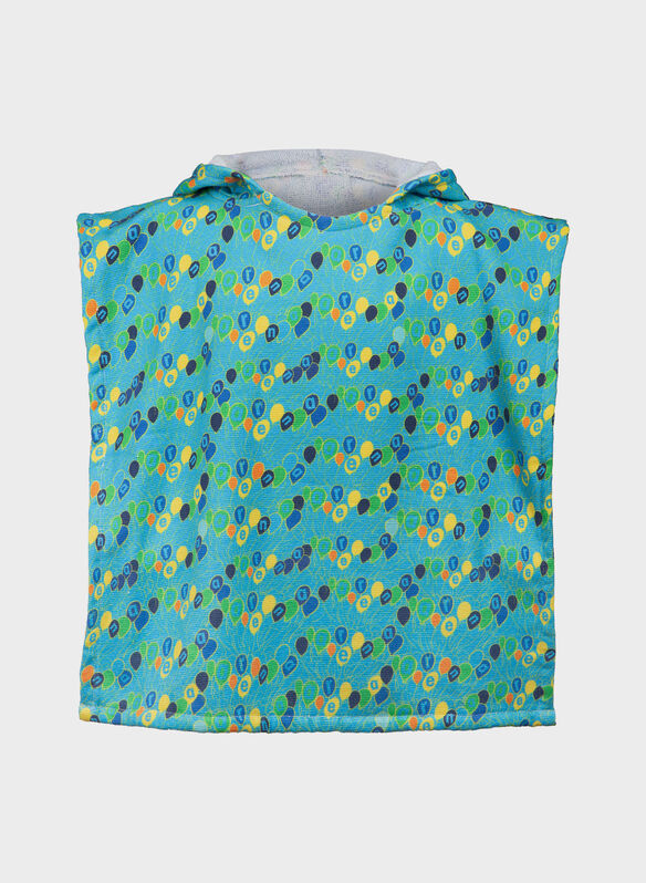ACCAPPATOIO PONCHO TERRY PARTY INFANT, 805 TURCHESE MULTI, medium