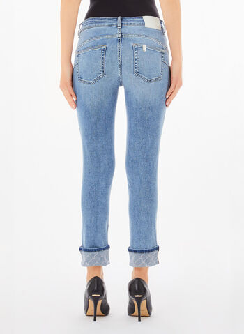 JEANS MONROE RISVOLTO STRASS, 78757 STONE, small