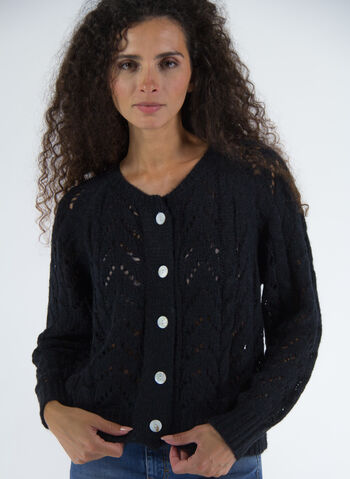 CARDIGAN TRAFORATO, NERO, small