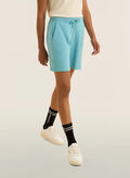 SHORT CORTI CON PICCOLO LOGO IN GLITTER, C69 CELESTE, thumb
