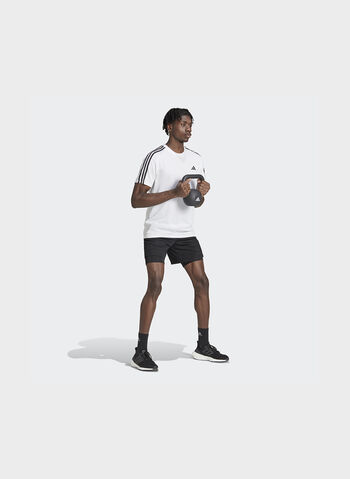 T-SHIRT DA ALLENAMENTO TRAIN ESSENTIALS 3-STRIPES, WHT, small