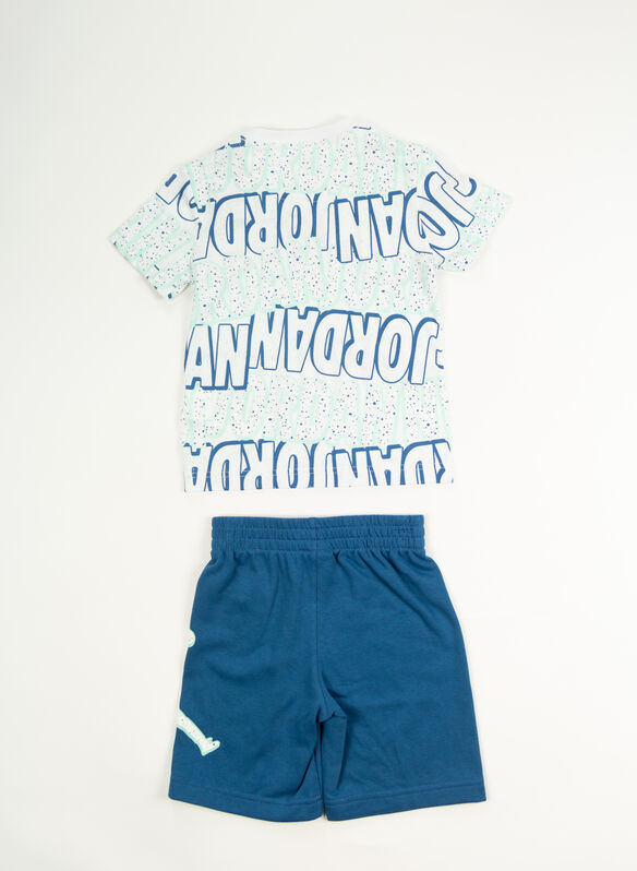 COMPLETO T-SHIRT+ SHORTS JORDAN PLAY BAMBINO, U1R BLUE, medium