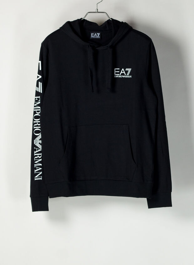 FELPA BIC LOGO CON CAPPUCCIO, 0203BLKWHT, large