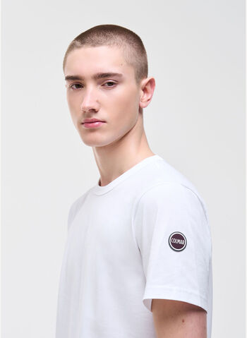 T-SHIRT LOGATA IN COTONE, 01 WHT, small