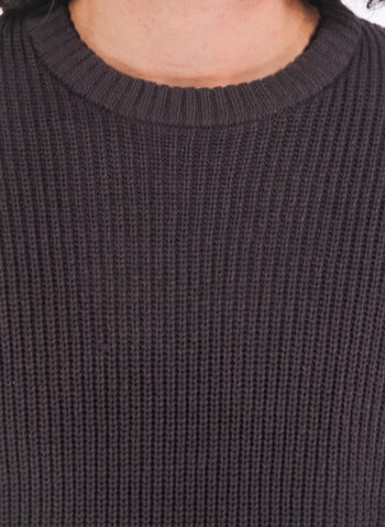 MAGLIONE CON TRAMA A COSTE, SEAL BROWN BROWN, small