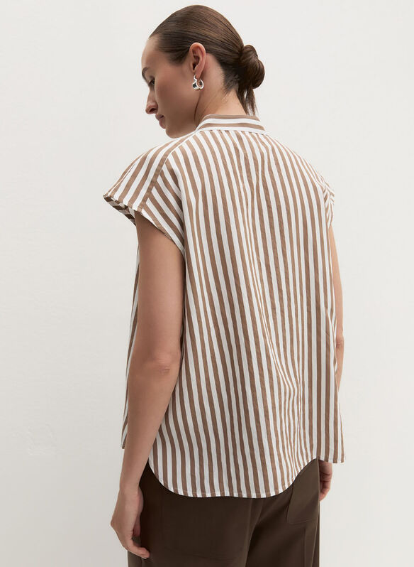 CAMICIA SAIO RIGATA, 008 CAMMELLO BURRO, medium