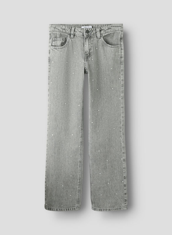 JEANS NOOS ROSE STRASS RAGAZZA, LIGHT GREY DENIM, medium
