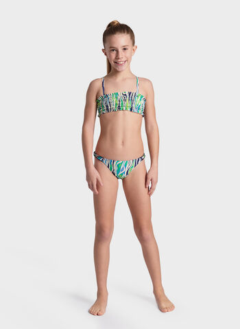 COSTUME BIKINI A FASCIA WATER PRINT MULTISTAMPA RAGAZZA, 601 ZEBRA, small