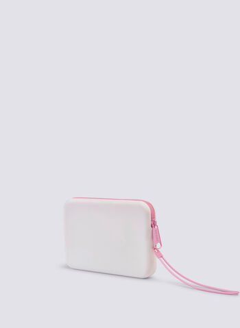 POCHETTE MINI IN GOMMA CON LOGO UNISEX, WHT, small
