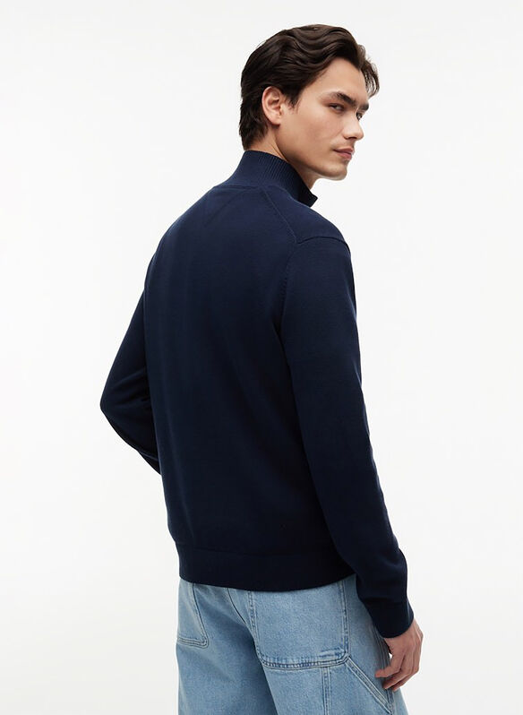 MAGLIONE COTONE 1/2 ZIP ESS, C1G NVY, medium
