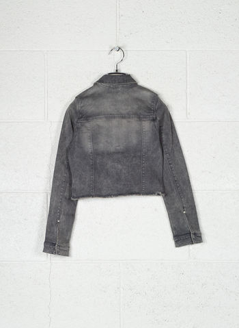 GIUBBOTTO JEANS SFRANGIATO DA RAGAZZA, MEDIUM GREY, small