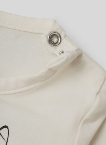 T-SHIRT A MANICHE LUNGHE CON GRAFICA BIMBA, JET STREAM WHT, small