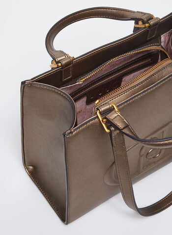 BORSA SHOPPING CON LOGO, 04000 BRONZO, small