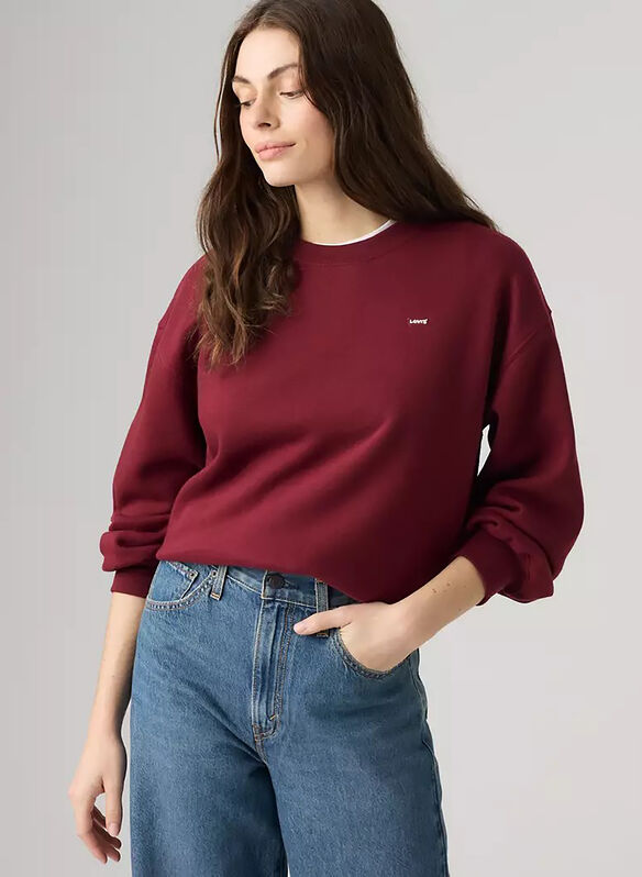 FELPA GIROCOLLO MICRO LOGO, 0004 BORDEAUX, medium