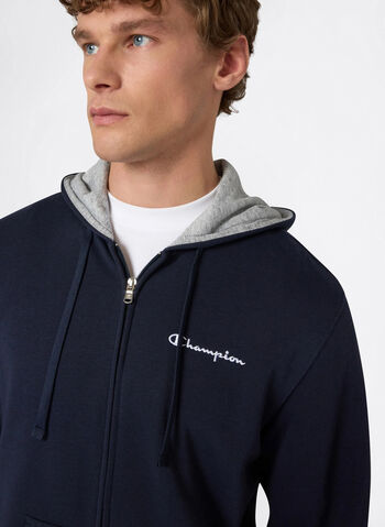 TUTA LEGGERA CON CAPPUCCIO E FULL ZIP, BS501 NVY, small