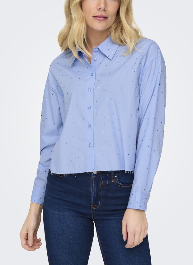 CAMICIA LONGSLEEVE LOLA CON STRASS, SERENITY, large