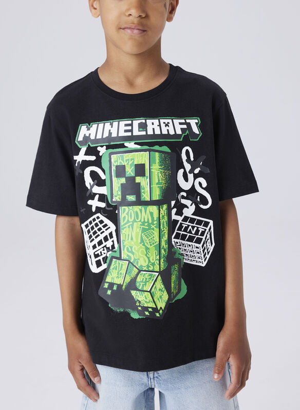 T-SHIRT MINECRAFT RAGAZZO, BLACK, medium