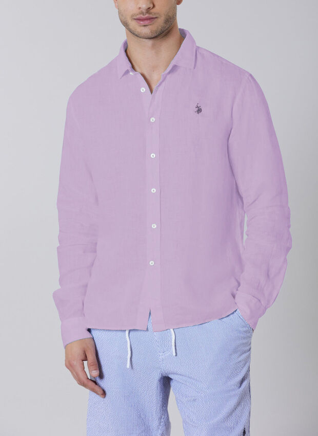 CAMICIA ZED LINO, 105 PINK, large