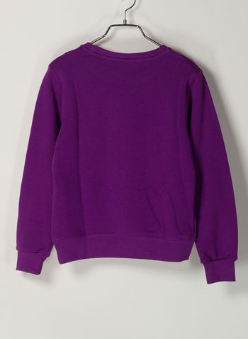 FELPA GIRO LOGO GLITTER RAGAZZA, 070VIOLA, small
