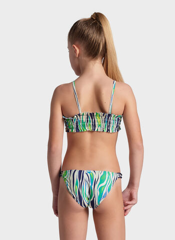 COSTUME BIKINI A FASCIA WATER PRINT MULTISTAMPA RAGAZZA, 601 ZEBRA, small