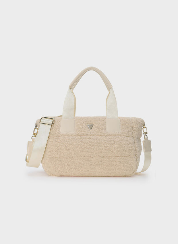 BORSA MINI TOTE SIMIL SHEARLING, G1DW PANNA, large