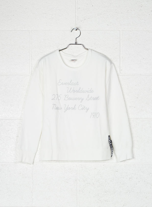 FELPA CON SCRITTA GLITTER, 1300PANNA, large